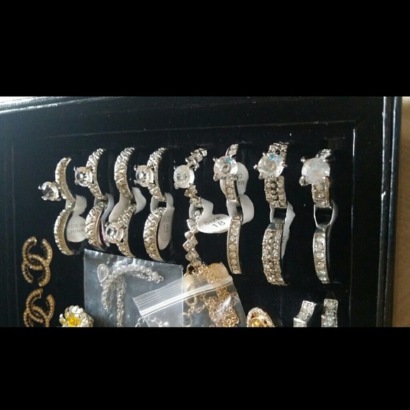 Crystal Wedding Ring Set All Sizes