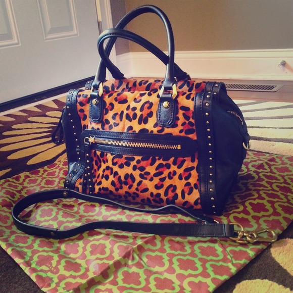 SOLD - OrYany calf hair studded satchel