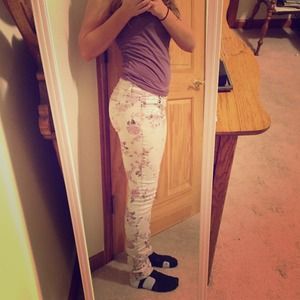 Floral jeans