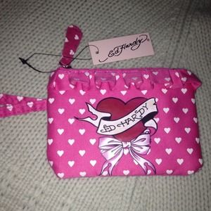 ED Hardy small fabric clutch