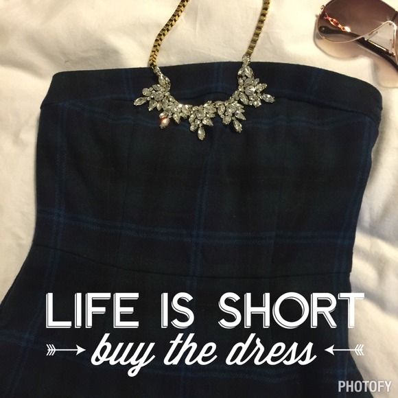 Strapless Plaid Dress