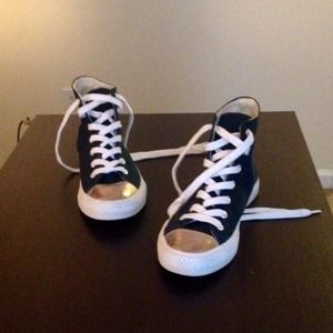 Blue and Silver High Top sneakers