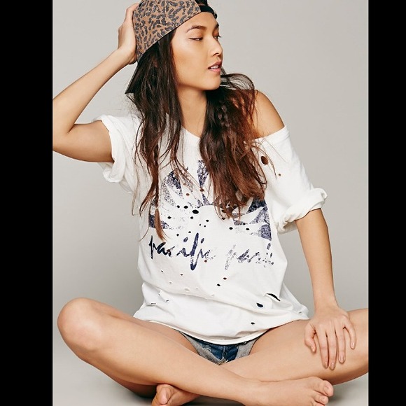 Free People Destroyed Graphic Tee