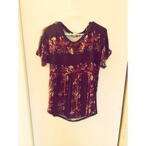 Floral print babydoll shirt