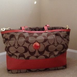 Coach diaper bag / tote with shoulder strap