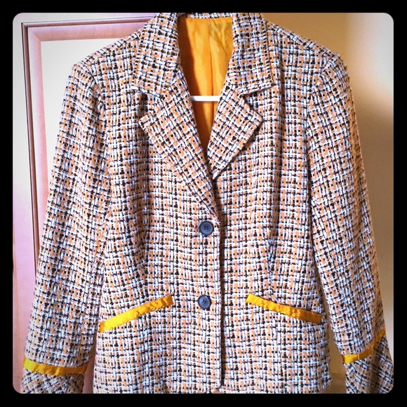 Orange Black White Blazer