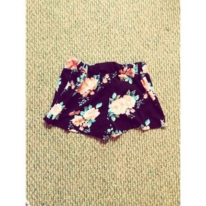 High rise floral print shorts