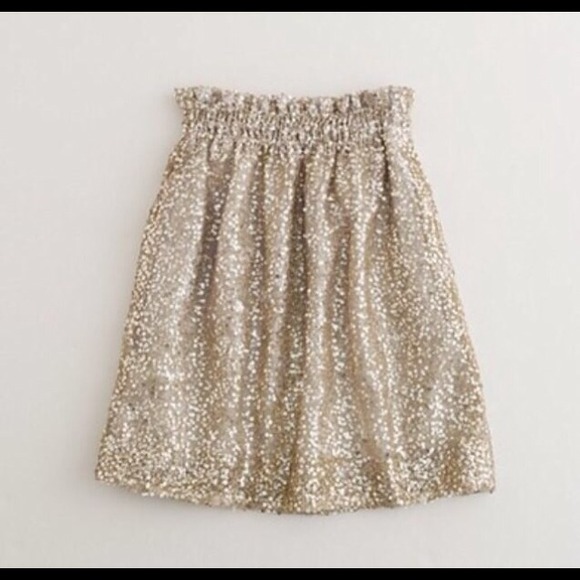 SOLD! JCrew Gold Sequin Skirt Size 4