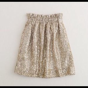 SOLD! JCrew Gold Sequin Skirt Size 4