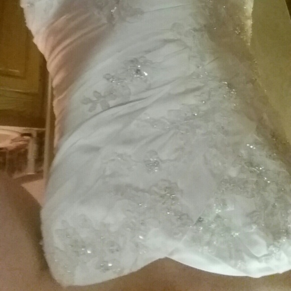 Raw silk Geneva wedding gown! Diamond white SZ 10 - Picture 2 of 4