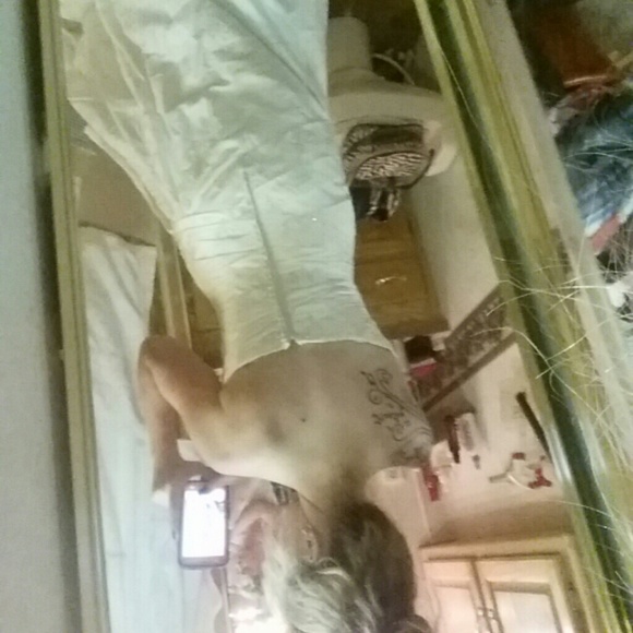 Raw silk Geneva wedding gown! Diamond white SZ 10 - Picture 4 of 4