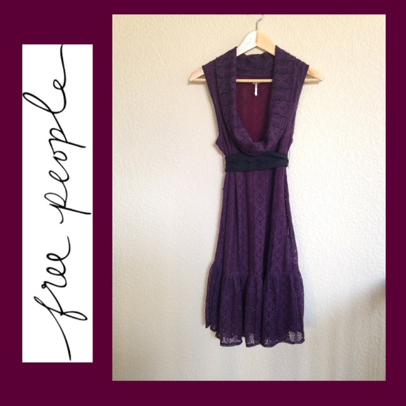 🚫SOLD🚫Free People Cowl Neck Lace Dress