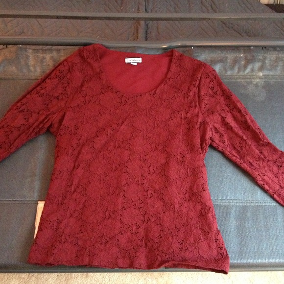 Deep Ruby Red Floral Shirt