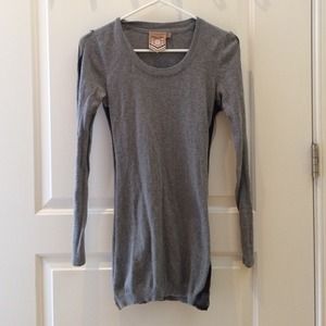 Grey Sweater Dress/Top with black Mesh sides