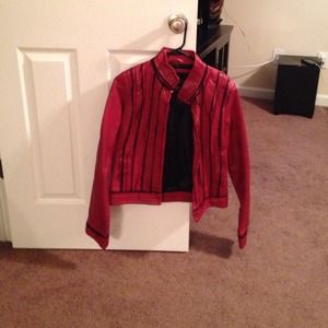 Red and black leather jacket