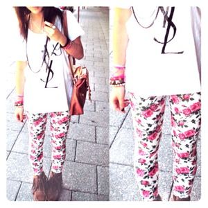 Brand new soft floral tights