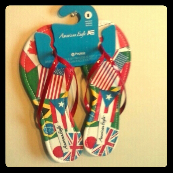 American Eagle flags flip flop