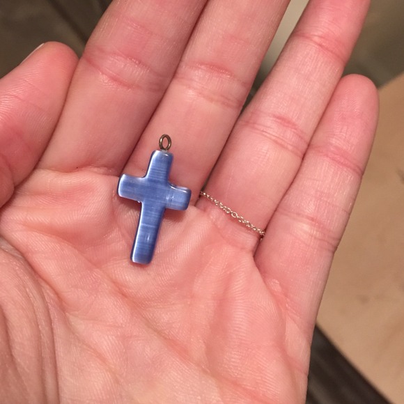Light blue cross pendant