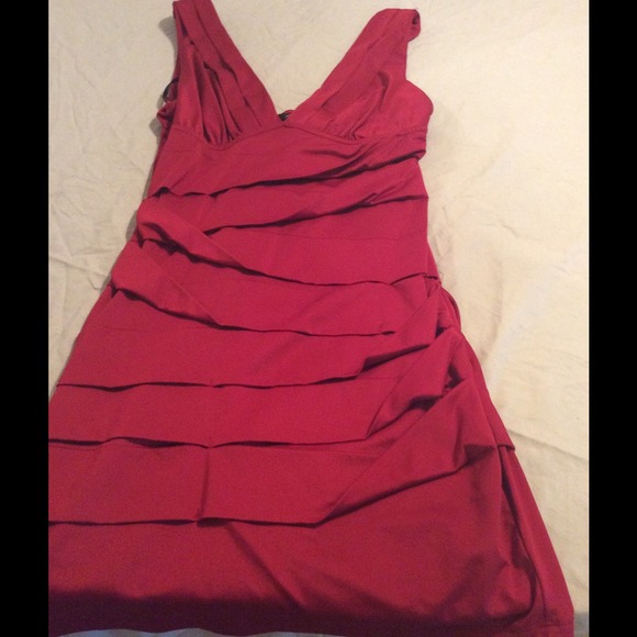 Red body con mini dress