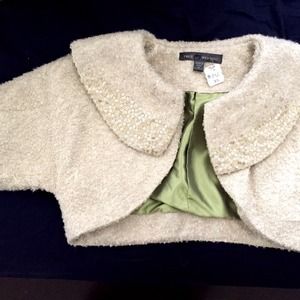 Cropped tweed dress cover up