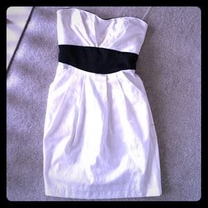 White with Black Accent Formal Dress!