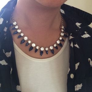 J.Crew crystal and indigo blue necklace