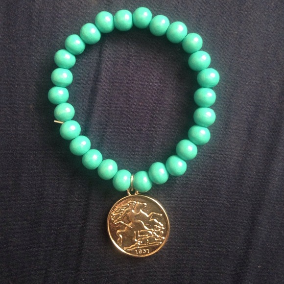 Pack of four teal stretch bracelets - Picture 3 of 4