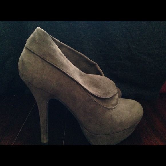 Tan bootie heels by Mossimo