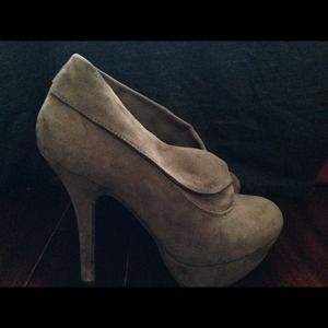 Tan bootie heels by Mossimo