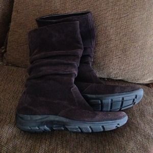 Naturalizer suede boots - brown, mid calf