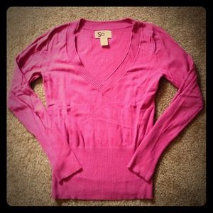 Pink v-neck sweater