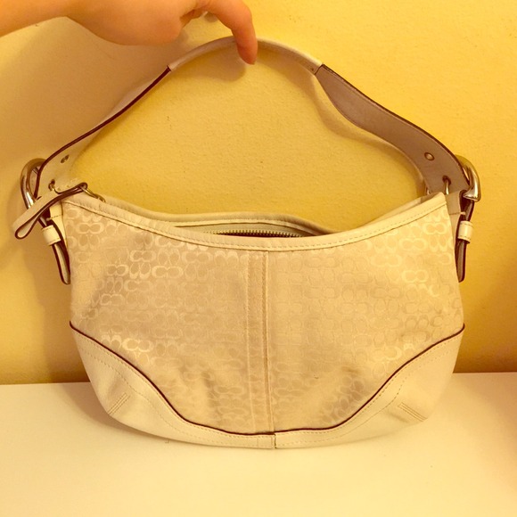Coach white signature small bag