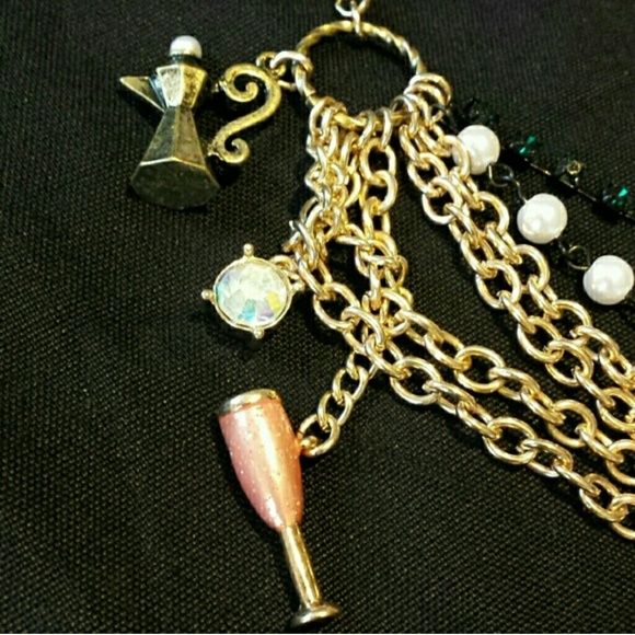 SOLD in Jennifer's bundle! 6 tier 6 charm necklace - Picture 2 of 4