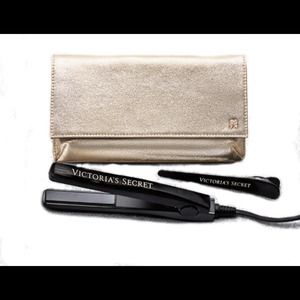 Victoria Secret mini flat iron and silver pouch
