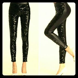 Fitted Sequin Leggings