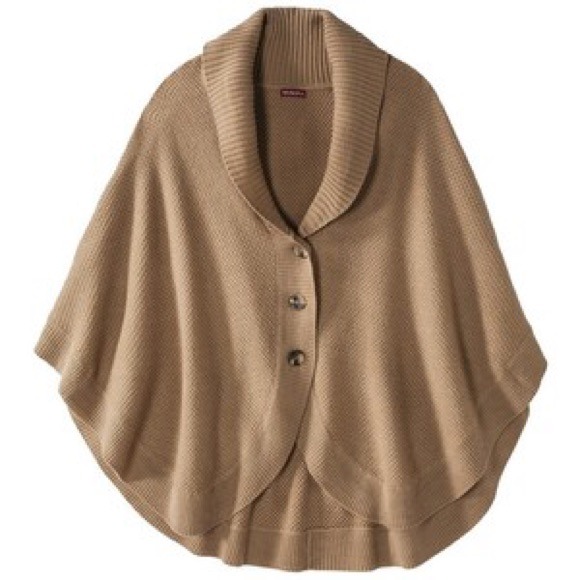 Super Cute! Beige Poncho Sweater!