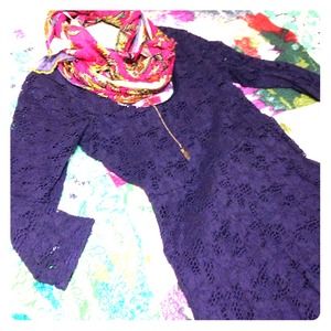 Lace 3/4 sleeve length free people skater dress