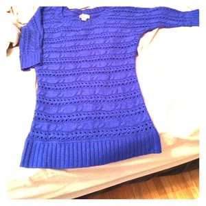 Long blue sweater