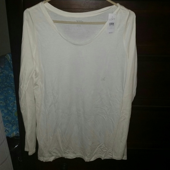 Loft long sleeve cream tee