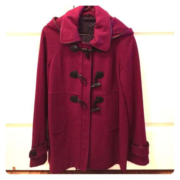 Steve Madden magenta duffle coat with hood