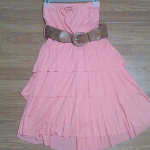 OBO Peach strapless short summer dress