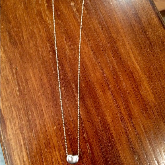 Tiffany Elsa Peretti Silver Bean Necklace