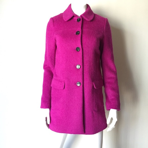 Jackets & Coats - Fuchsia Mohair Coat with Vent and Pockets Jackets & Coats - Fuchsia Mohair Coat with Vent and Pockets