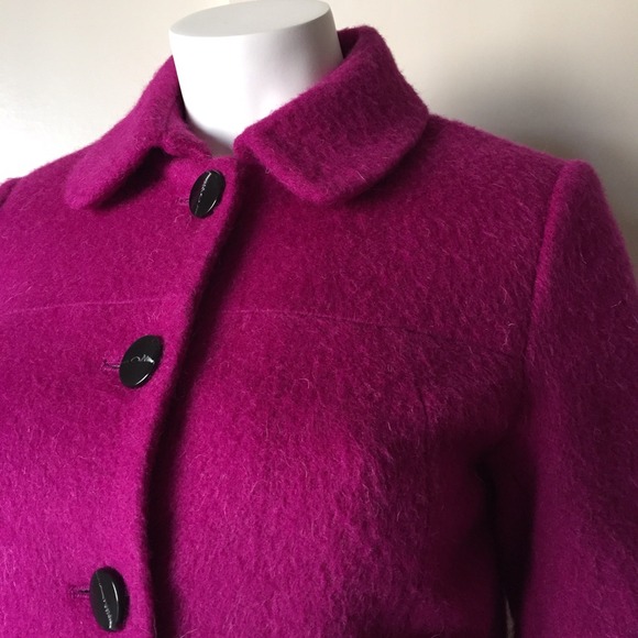Jackets & Coats - Fuchsia Mohair Coat with Vent and Pockets Jackets & Coats - Fuchsia Mohair Coat with Vent and Pockets