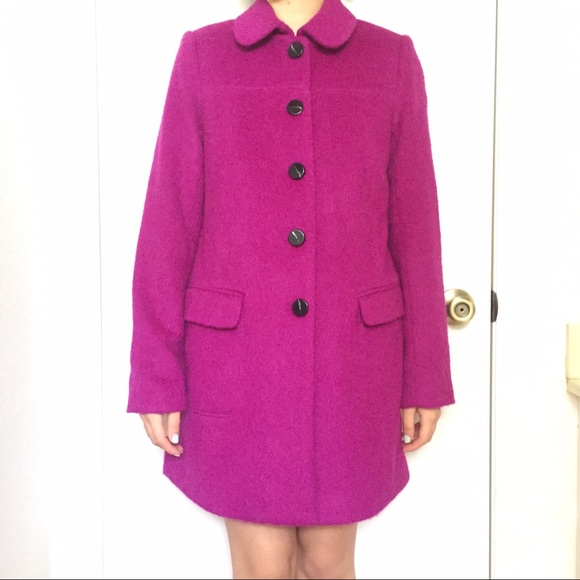 Jackets & Coats - Fuchsia Mohair Coat with Vent and Pockets Jackets & Coats - Fuchsia Mohair Coat with Vent and Pockets