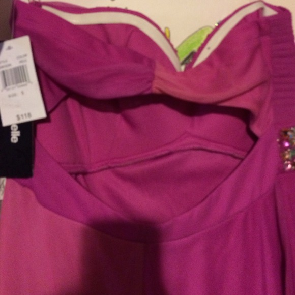 Fuchsia and peach prom dress - Picture 3 of 4