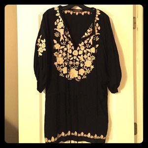 KARLIE Bohemian Black & Cream Top