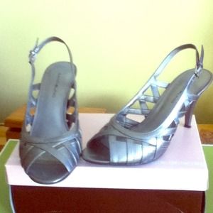 Sling back silver/bronze shoes