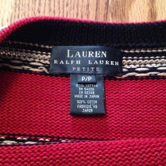 Ralph Lauren Red Striped Boatneck Sweater - Picture 2 of 4