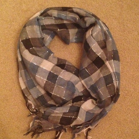 Blue plaid scarf